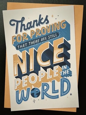 * THANKS ( THANK YOU ) GREETING CARD *  NICE PEOPLE IN THE WORLD/UPLIFTING - Image 1 of 3