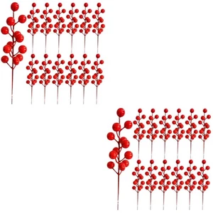  40 PCs Berry Stämme gefälschte Berry Branch Diy Berry Picks Festival Berry - Bild 1 von 12