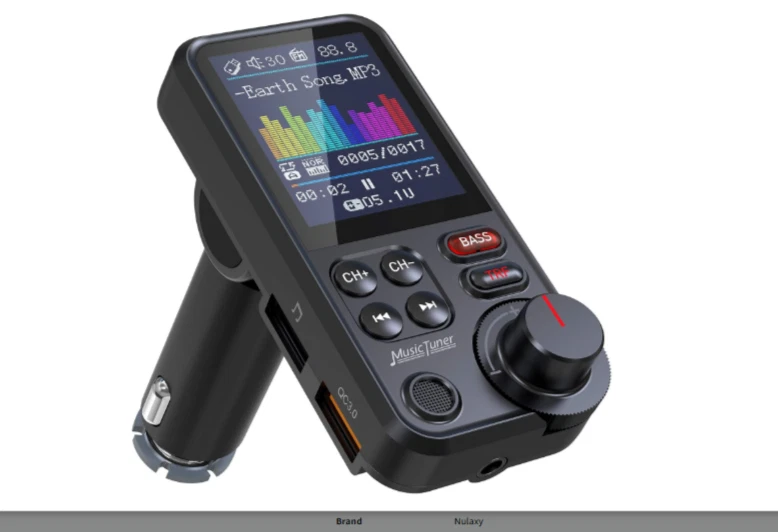 Adaptador Coche Nulaxy Bluetooth 1.8" Pantalla Color QC3.0 Bajos/Agudos Foto 1 de 4