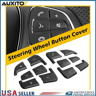 Cubierta de botón de volante negra para Mercedes Benz A B C GLA GLS GLE CLS 15- P Foto 1 de 4