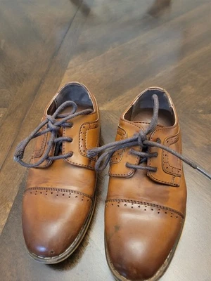Zapatos de vestir Stacy Adams para niños marrón coñac suave Oxford talla 9 M usados una vez Foto 1 de 4