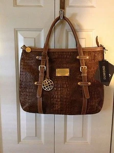 NEW LARGE DUMOND LEATHER SATCHEL TOTE BAG Made In Brazil - Picture 1 of 4