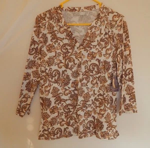 NWT NEW Laura Scott Women's Low Cut U Neck Sexy Shirt Knit Top Size Small S - Picture 1 of 6