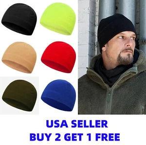 Winter Military Polar Fleece Beanie Watch Skull Cap Cold Weather Warm Hat Ski - Picture 1 of 16