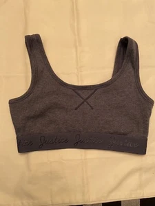 Mädchen Justice Sport-BH gerippt Baumwolle Gr. 30 neu marine mit Logoband - Bild 1 von 3