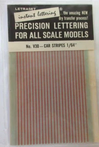 Letraset Dry Transfers #V30 Car Stripes, 1/64", RED - Picture 1 of 1