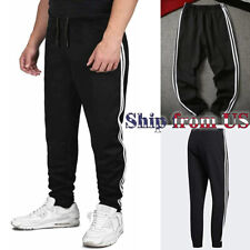 Activewear Track Pants Joggers Training Sweatpants 3-Stripes Stretch Trousers US