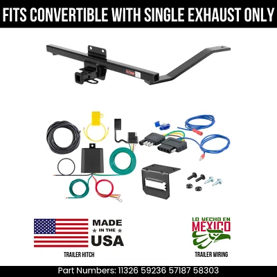 For 03-11 Saab 9-3 Trailer Hitch w/ 5 Pin Wiring Fit Conv. w/ Single Exh. Curt - Image 1 of 4