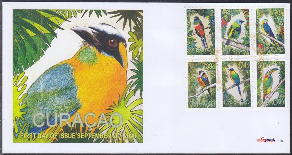 库拉索发行 FDC 2020 (103) 鸟类 — 第 1/1 张图片