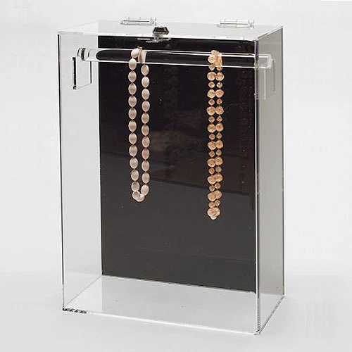 Acrylic Necklace Display Jewelry Showcase w Top Bar 10 1/4" x 5 1/4" x 15"H - Image 1 of 1
