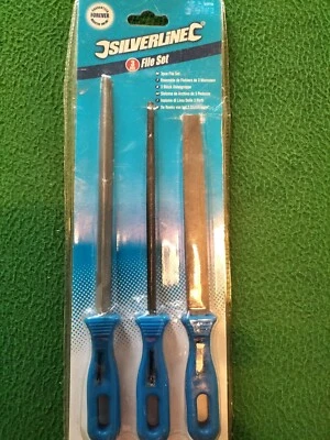 Silver line 633735 Set 150mm flat file 150mm round file 175mm three square file  - Image 1 of 2