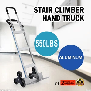 2 In 1 Aluminum Hand Truck Stair Climbing Dolly Cart 550 Lb Capacity Heavy-Duty - Picture 1 of 12