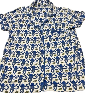 Top de pijama polo Roller Rabbit azul mono talla pequeña - Imagen 1 de 10