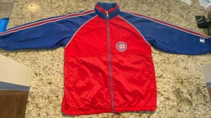 Vintage Herren XL CHICAGO CUBS Baseball MLB Vollreißverschluss STARTER Windbreaker Jacke - Bild 1 von 12