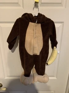 Old Navy Plush Monkey With Banana Costume Infant Baby Size 3-6 Months One Piece - Picture 1 of 12