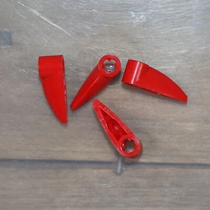 LEGO 41669 Bright Red Technic Bionicle Tooth with Axle Hole 1x3 Qty 4 - Picture 1 of 1