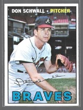 Don Schwall Atlanta Braves 1967 Topps Baseball Card #267 (SET BREAK) (B)