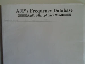 AJP'S FREQUENCY SCANNER DATABASE ONLY..................RADIO_TRADER_IRELAND. - Afbeelding 1 van 8