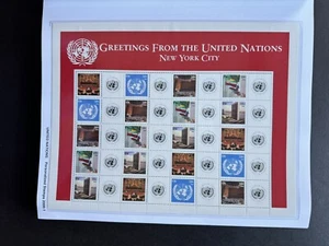 UN Personalized Stamp MNH Full Sheet (2006-1) greetings from UN Sheet 10 +Labels - Picture 1 of 1