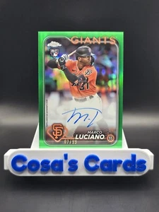 MARCO LUCIANO 2024 TOPPS CHROME ROOKIE AUTO RC #RA-ML GREEN REFRACTOR 7/99 - Picture 1 of 2