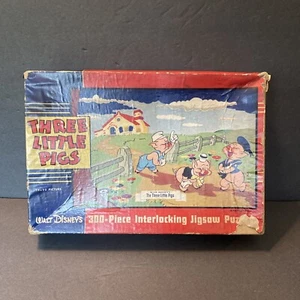 Vintage Jaymar Walt Disney Puzzle Jigsaw The Three Little Pigs - Picture 1 of 13
