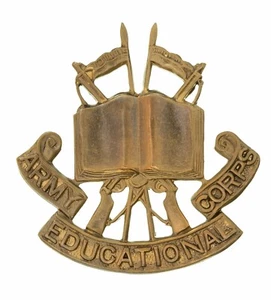 Insignia de tapa del cuerpo educativo del ejército de metal de latón - Imagen 1 de 1