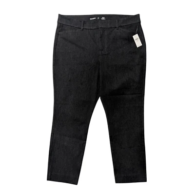 Pantalones de tobillo rectos Pixie de tiro alto azul marino antiguos para mujer 14 pequeños grises elásticos NUEVO Foto 1 de 4