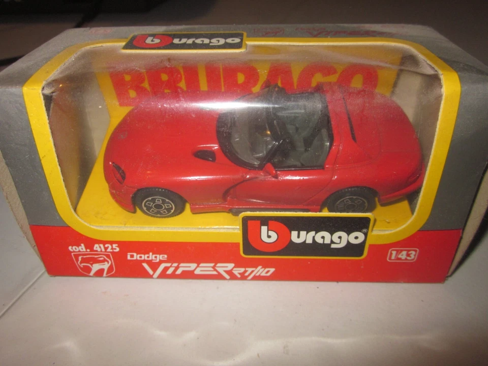 BBURAGO Dodge Viper RT/10 Auto pressofusa rossa in scatola 1/43 - Immagine 1 di 1