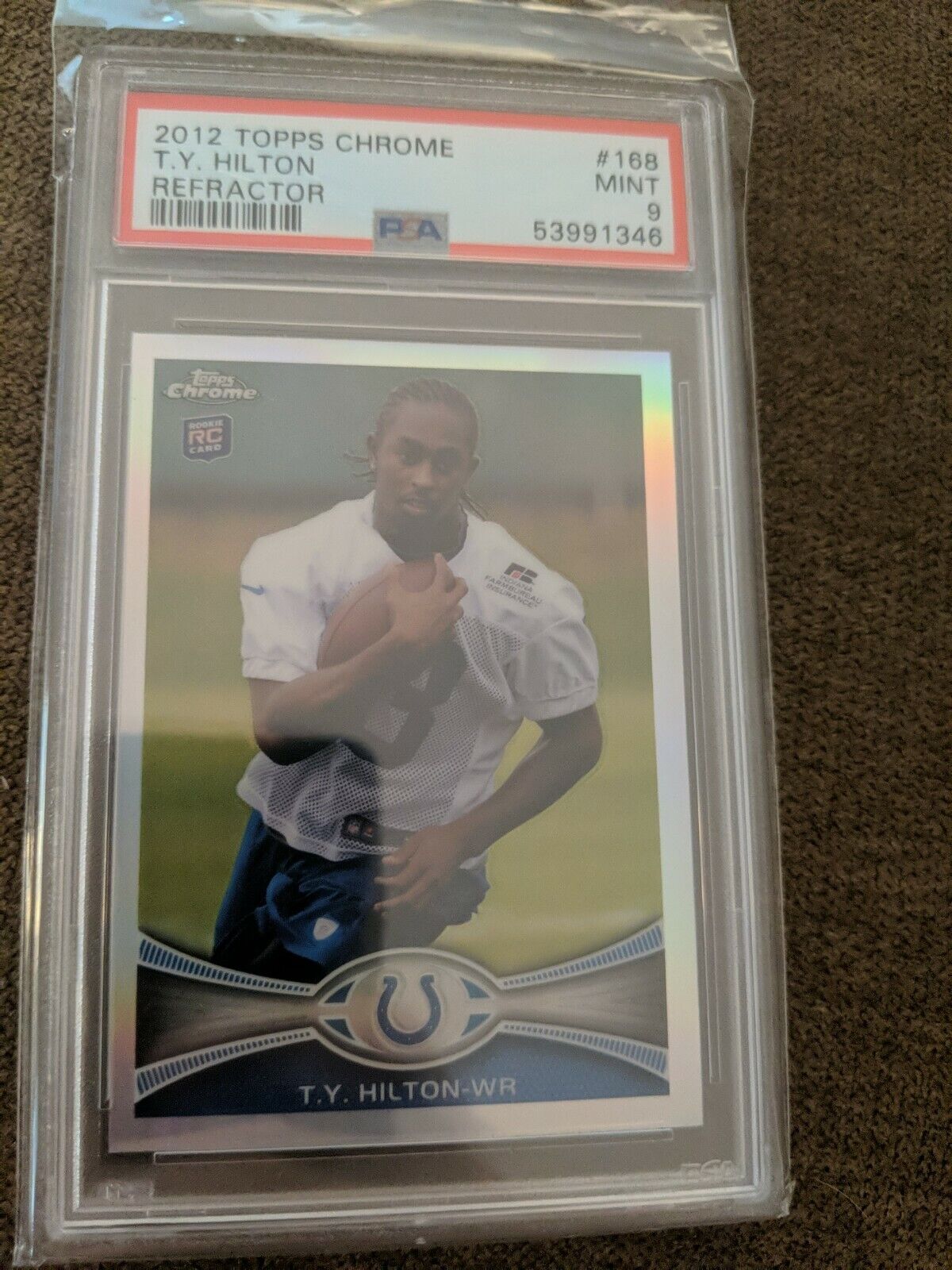 TY Hilton 2012 Topps Chrome Rookie Silver Refractor #168 Colts RC PSA 9 Mint