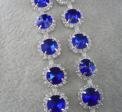 Redondo 14mm Resina Vidrio Cristal Estrás Plata Taza Garra Moda Apliques Cadena Foto 1 de 4