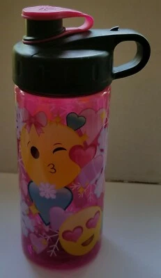 Cool Gear Winter Holiday Love Emoji Water Bottle BPA Free 16oz  NEW Hot Pink - Image 1 of 3