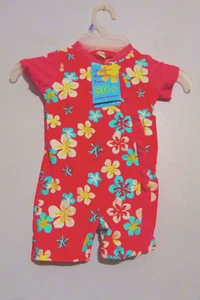 NEW Baby Girls Pink Flower Rash Guard Swim Suit Size 12 Months NWT!!! - Picture 1 of 2