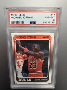 1988 FLEER Michael Jordan #17 CHICAGO BULLS PSA 8 NM-MT - Picture 1 of 2