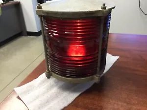 Vintage RED Mississippi River Dock Light Electric Industrial Aluminum Housing - Picture 1 of 24