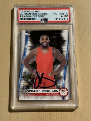 2020 Jordan Burroughs Topps Card #37 Authentic Autograph Authentic RC AUTO PSA - Image 1 of 2