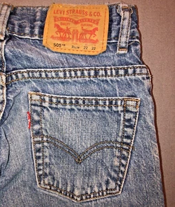 Vtg Boys Levi’s 505 Jeans Sz 8 slim Straight Fit Denim Pants 22x22 NICE! - Picture 1 of 13