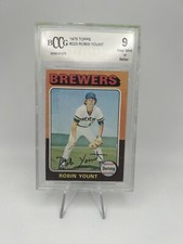 1975 Topps #223 Robin Yount Card Rookie Card BGS BCCG 9 Near Mint+