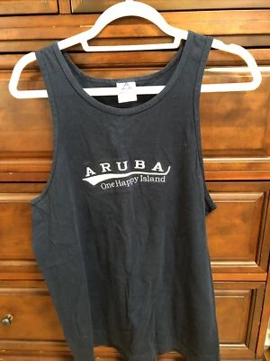 Alystyle Apparel & Activewear Tank Top navy blue size med Aruba One Happy Island - Image 1 of 4