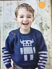 childs robot motif jumper knitting pattern 