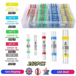 260Pcs Solder Seal Sleeve Connectors Heat Shrink Wire Terminal kit Waterproof - Picture 1 of 12