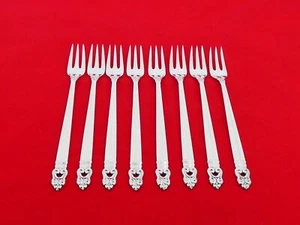 Set of 8 International Sterling Silver Royal Danish Seafood Forks PS-15 - Picture 1 of 4