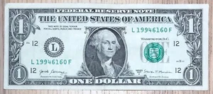 1994 June 16 Birthday Note $1 One Dollar Bill L 19946160 F ( 1994 - 6 - 16 _) - Picture 1 of 2