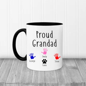 Proud Grandad, Dad, Mom Personalised Printed Mug plus coaster, Father's Day Gift - Picture 1 of 8