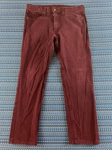 Levis 502 Jeans Mens ACTUAL 36x30 READ Deep Maroon Red Workwear Taper #7260 - Picture 1 of 11