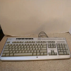 HP Media Controls 5187-7583 Wired PS-2 Multimedia Keyboard UNTESTED - Picture 1 of 12