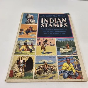 Vintage 1954 The Golden Play book of Indian Stamps Childrens Activity Book - Picture 1 of 15