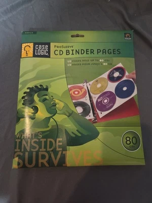 CD Storage Pages CDP3, 10 pages- Holds 80 Discs, NEW- Old Stock HTF - Image 1 of 2