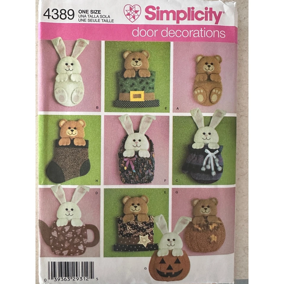 Simplicity Pattern 4389 Door Decorations Holidays UNCUT - Image 1 of 3