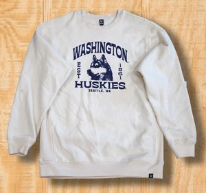 Uscape Washington Huskies XXL Cream Heavyweight Premium Crew Neck Sweat Shirt - Picture 1 of 14