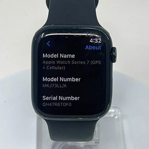Unlocked Apple Watch Series 7 45MM Space Black Aluminum MKJ73LL - Picture 1 of 6